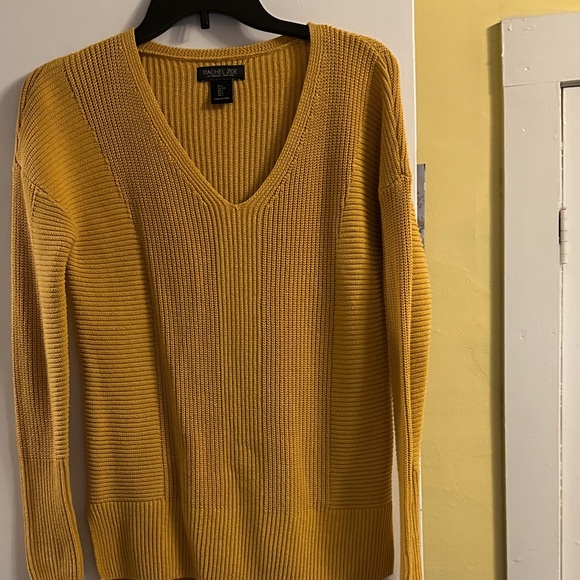 Rachel Zoe Yellow V-Neck Sweater - Picture 1 of 5